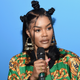 Teyana Taylor speaks at the Junie Bee Nail Salon grand opening on Feb. 15, 2018, in New York City.